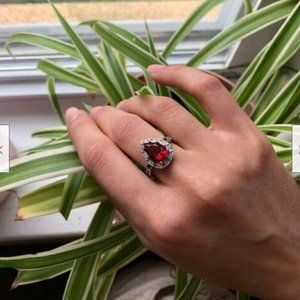 Ruby pear shaped ring size 7